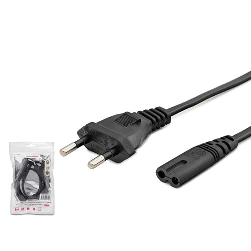 HADRON HDX5534 Teyp Güç Kablosu 4.2 Pin 1 mm 500W 1 m - Siyah