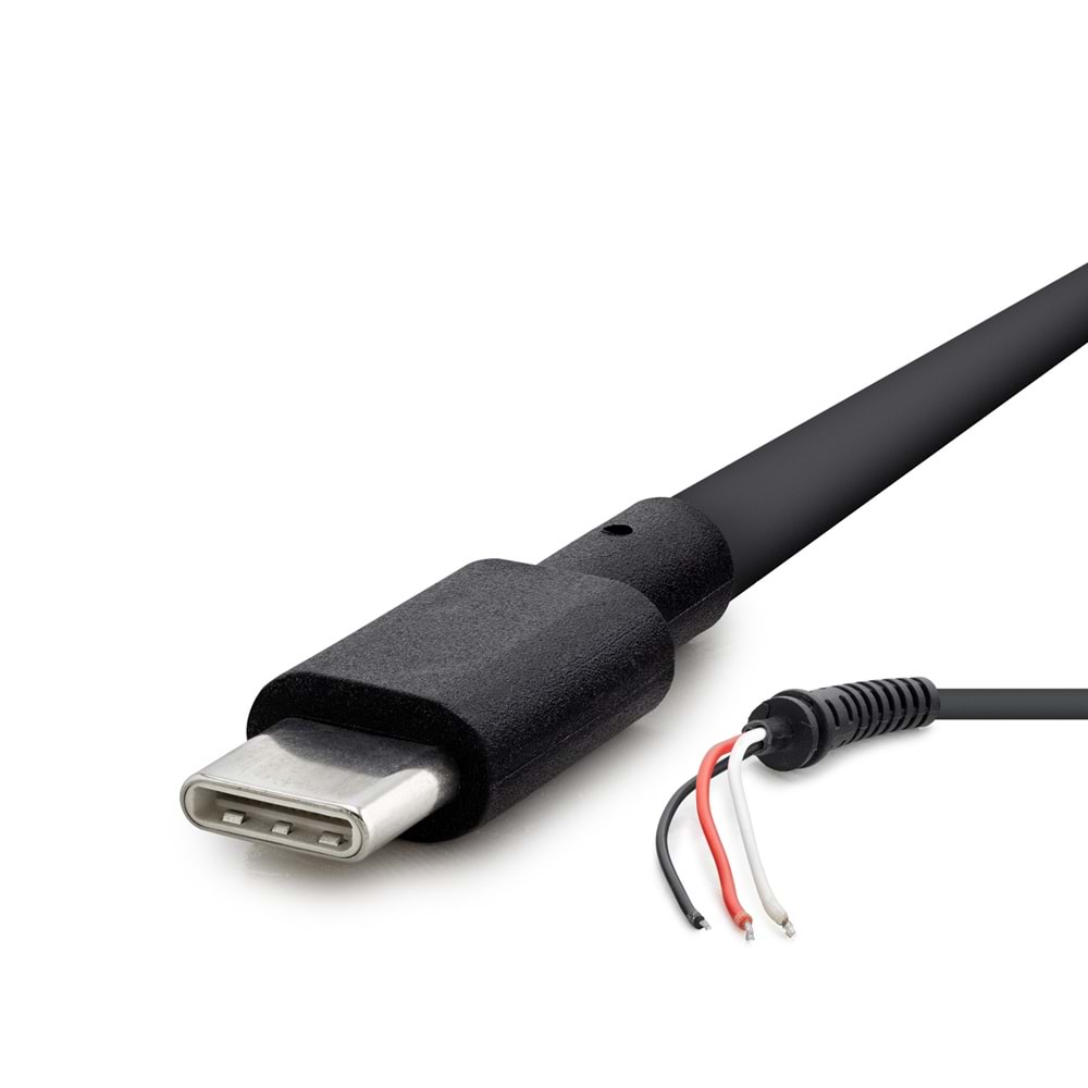 HADRON HDX5538 Laptop Adaptör DC Jack Kablosu 65W Type-C 3 İletkenli Apple MacBook Uyumlu 1.5 m - Siyah
