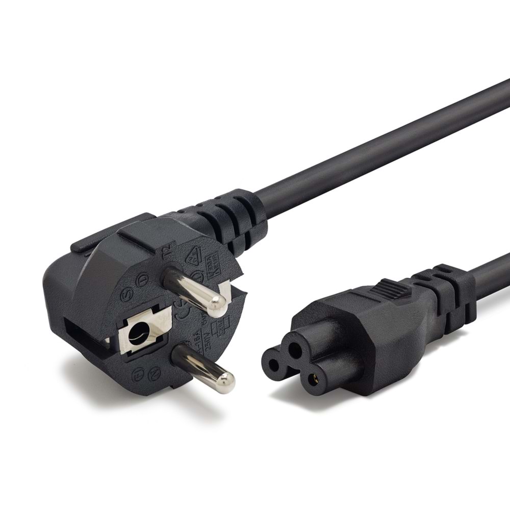 HADRON HDX5540 Yonca Güç Kablosu 4.2 Pin 1 mm 500W 1.8 m - Siyah