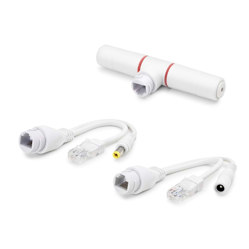 HADRON HDX5550 PoE Combiner Mux 2 In 1 RJ45 Veri + Güç Birleştirici Adaptör - Beyaz