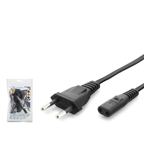 HADRON HDX5552 Teyp Traş Makinesi Güç Kablosu 2.8 Pin 0.75 mm 500W 1.2 m - Siyah