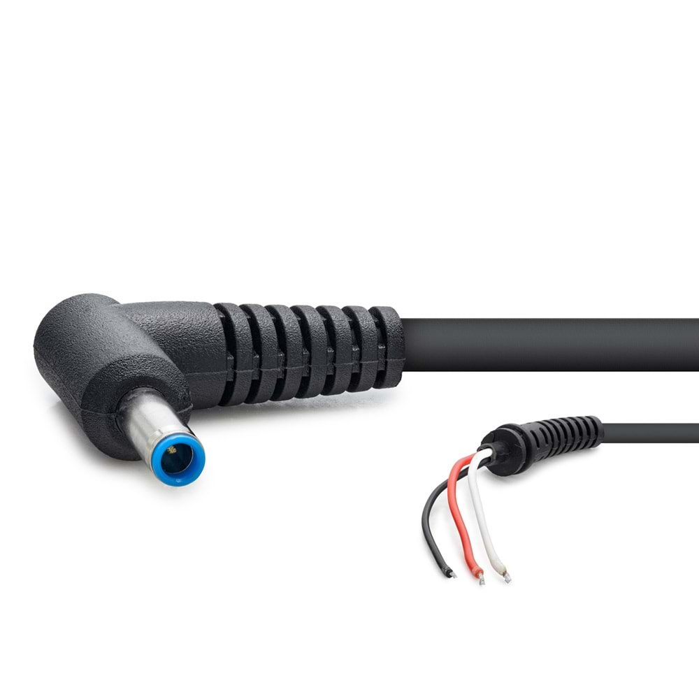 HADRON HDX5554 Laptop DC Jack Kablosu 4.5x3.0 mm L Tip 3 İletkenli 1.2 m - Siyah