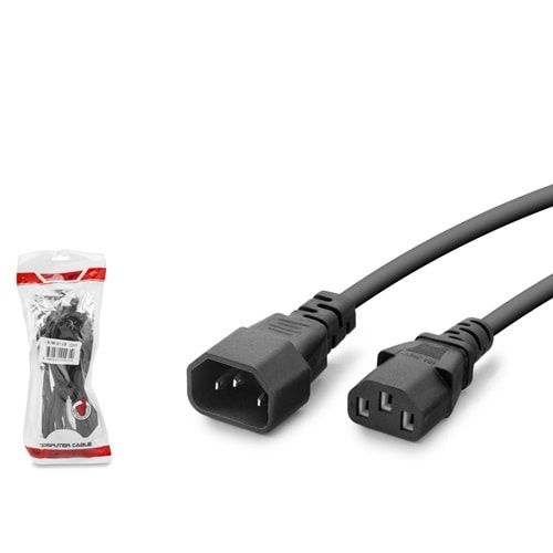 HADRON HDX5558 Kasa Güç Uzatma Kablosu 2.8 Pin 0.75 mm 500W 1.5 m - Siyah