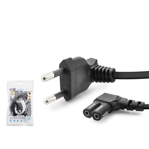 HADRON HDX5574 Teyp Güç Kablosu 4.2 Pin 1 mm 500W L Tip 1.5 m - Siyah