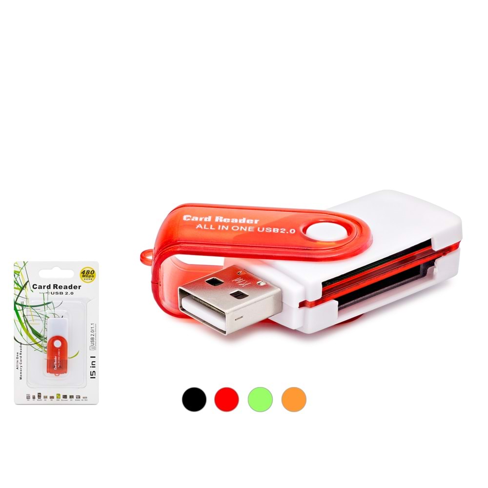 HADRON HDX7022 USB Kart Okuyucu SD / MicroSD - Çok Renkli