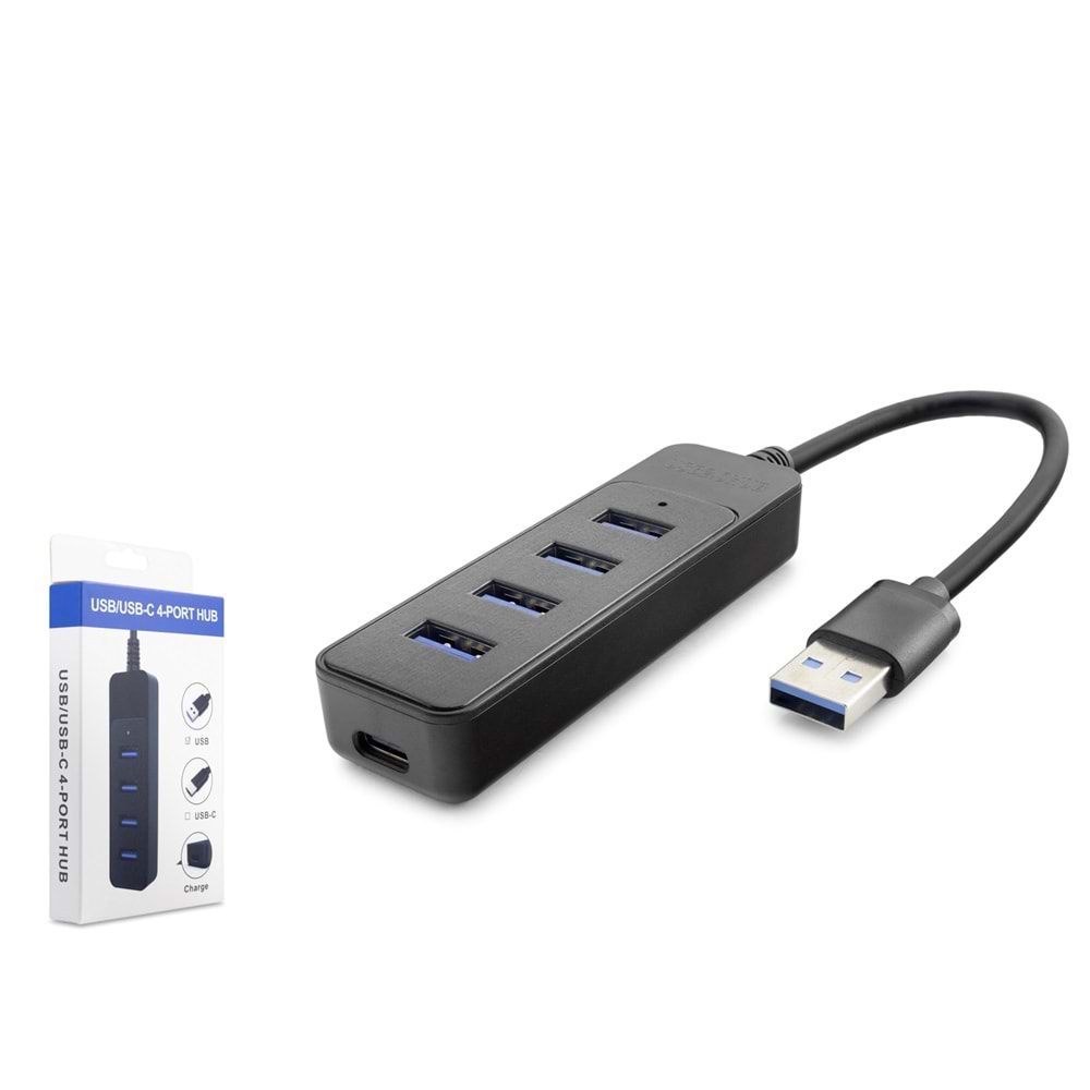 HADRON HDX7046 USB 3.0 Hub 4 Port - Siyah