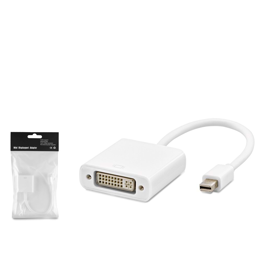HADRON HDX7769 Mini DisplayPort to DVI Dişi Görüntü Dönüştürücü - Beyaz