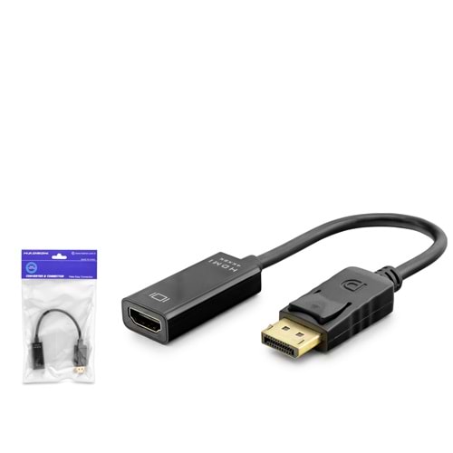 HADRON HDX7823 DisplayPort to HDMI Dişi Görüntü Dönüştürücü 4K 30 Hz - Siyah