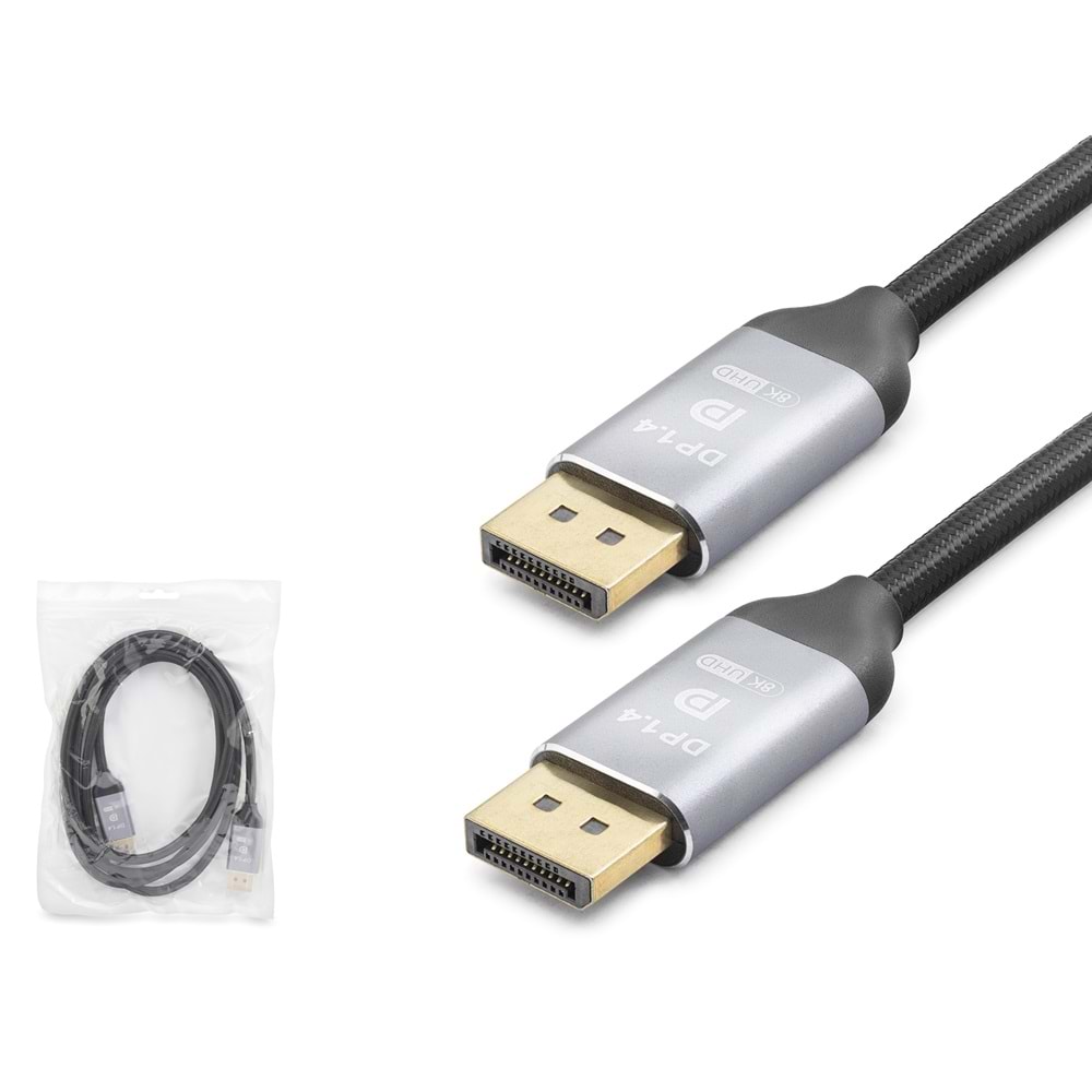 HADRON HDX7871 DisplayPort Kablo 8K 144 Hz 1.8 m - Siyah