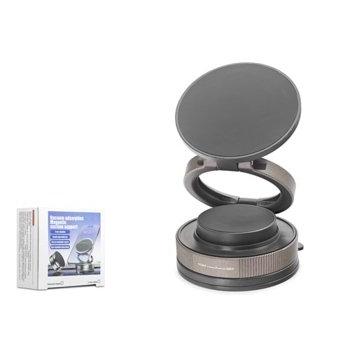 HADRON HDX8026 MagSafe Uyumlu Manyetik Vantuzlu 360° Döner Araç İçi Telefon Tutucu ABS Plastik - Siyah