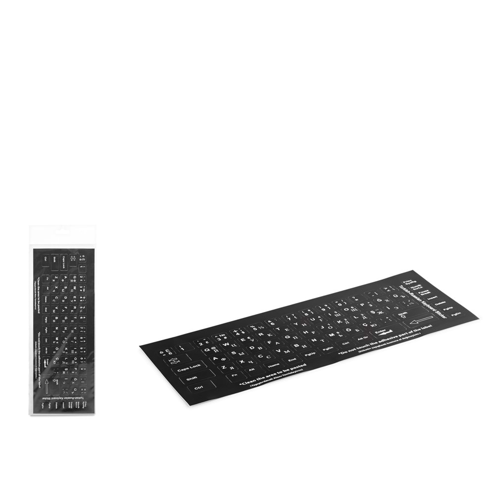 HADRON HDX8258 Klavye Sticker Tuş Takımı Rusça Q - Siyah