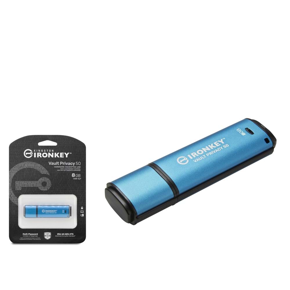 KINGSTON IKVP50C-8GB Vault Privacy 50C USB Flash Bellek 8 G - Mavi