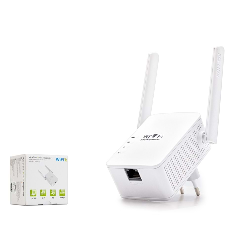 PIX-LINK LV-WR13 WiFi Repeater / Router / AP 300 Mbps - Beyaz