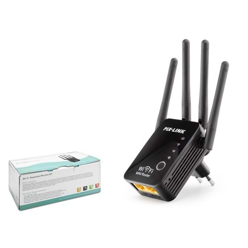 PIX-LINK LV-WR16 WiFi Repeater / Router / AP 300 Mbps - Siyah