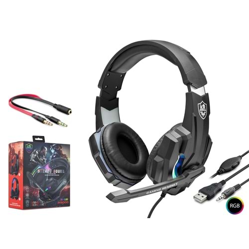 HADRON M9000 Mikrofonlu PC Gaming Kulaklık RGB - Siyah