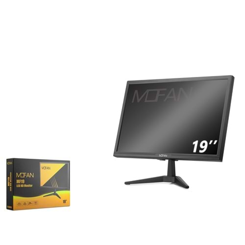 MOFAN MF19 19 LED HD Monitör Hoparlörlü HDMI + VGA 75Hz 1440x900 - Siyah