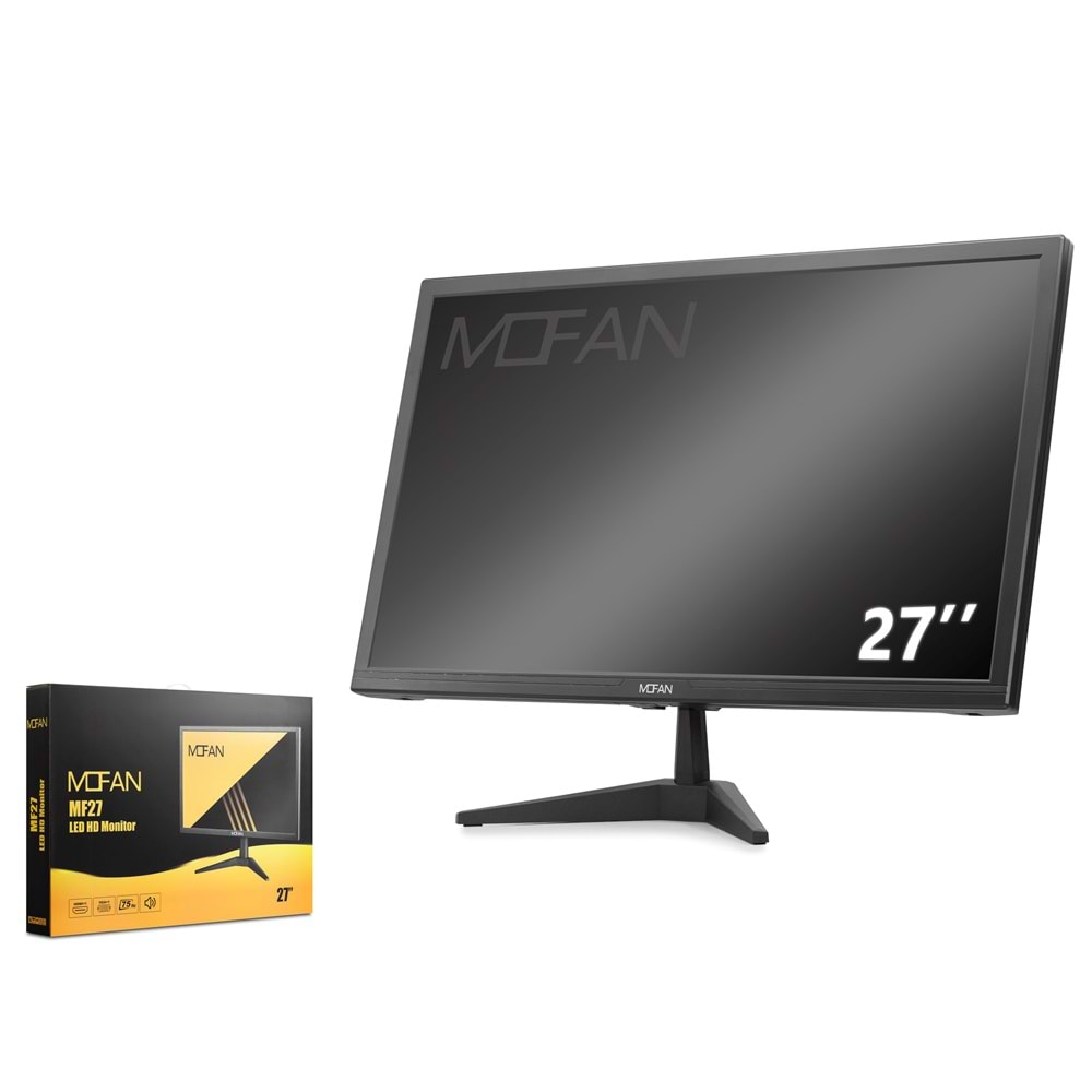 MOFAN MF27 27 LED Full HD Monitör Hoparlörlü HDMI + VGA 75Hz 1920x1080 - Siyah