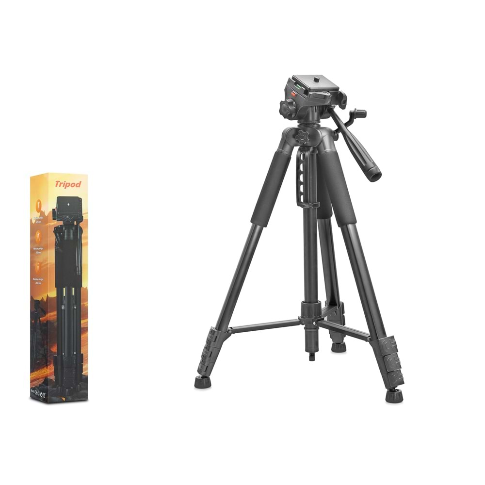 NODAR ND1043 Telefon Tripodu Ayarlanabilir Kollu 4 Kademeli 206 cm - Siyah