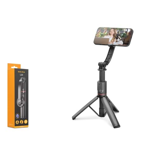 NODAR ND1048 Telefon Tripodu ve Selfie Çubuğu Seti Manyetik Bluetooth Kumandalı 105 cm - Siyah