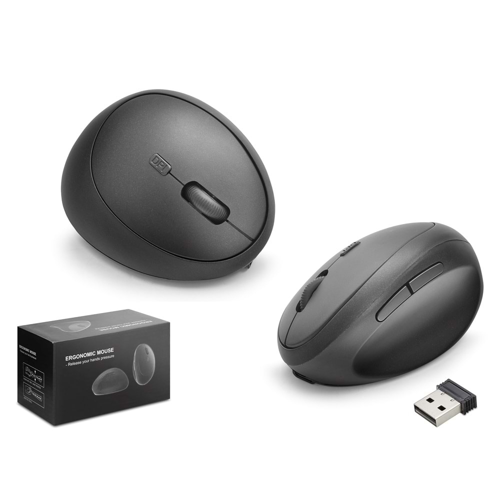 NODAR ND1210 Kablosuz Ergonomik Dikey Gaming Mouse Dual Mod 3200 DPI 6 Tuş Bilek Dostu - Siyah