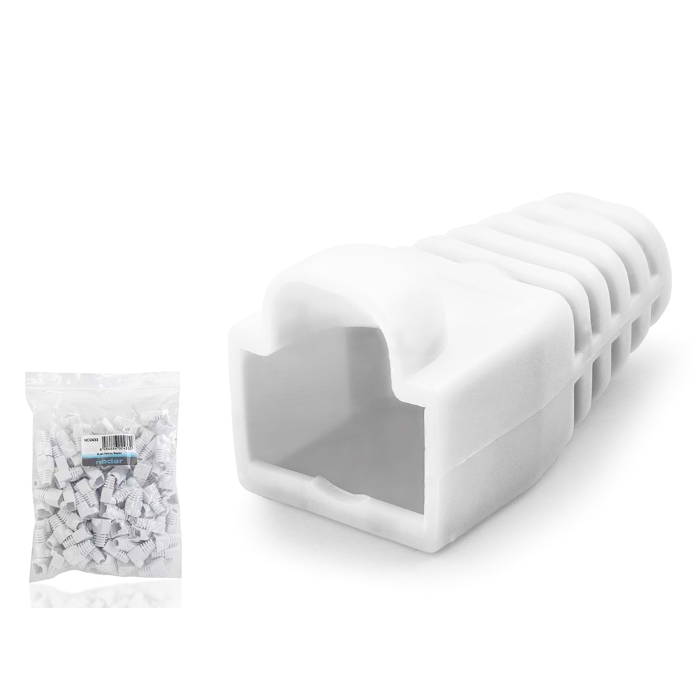 NODAR ND2433 RJ45 Konnektör Papuç 100’lü Paket - Beyaz