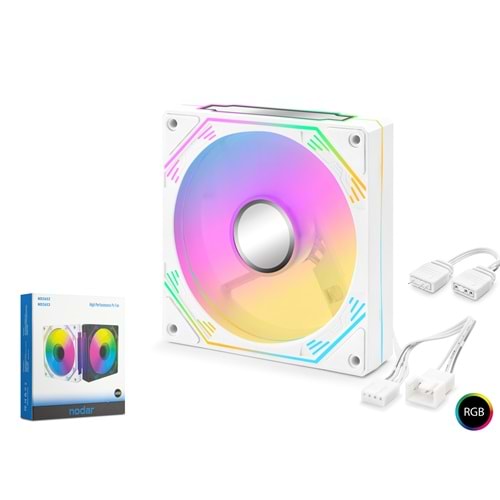 NODAR ND2653 Kasa Fanı 5Pro ARGB 12 cm - Beyaz