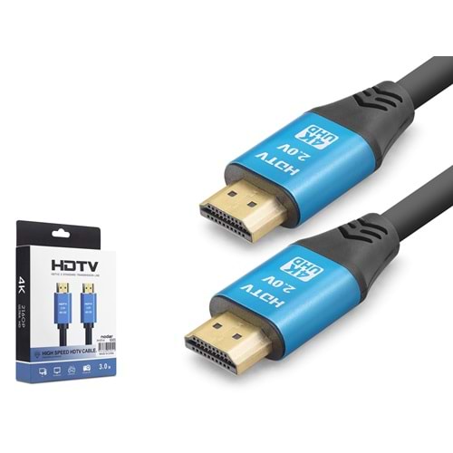 NODAR ND4051 HDMI 2.0 Kablo 4K UHD 19+1 OD 8.0 mm 3 m - Siyah Mavi
