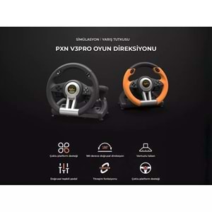 NODAR ND700 PXN V3 PRO Direksiyon Seti 270° PS4 PS3 PC Xbox Switch - Siyah