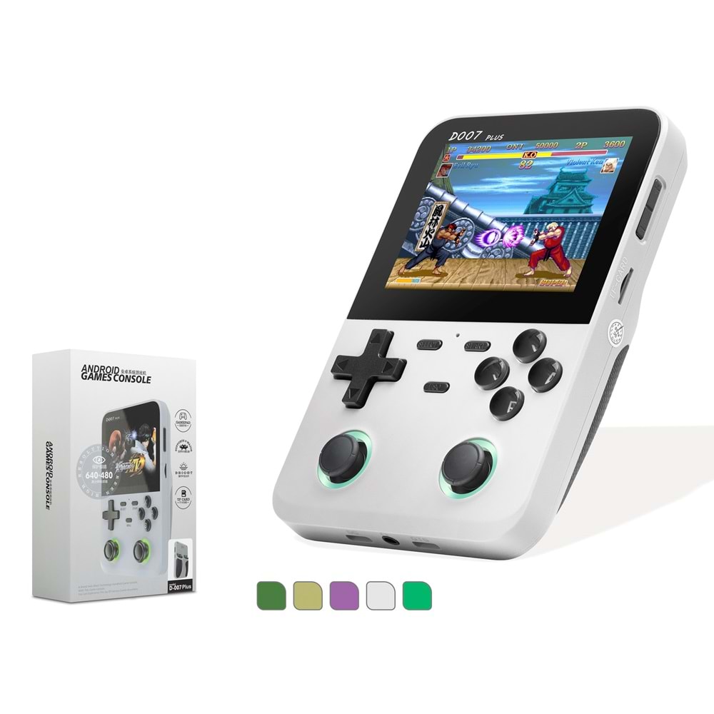 NODAR ND758 Retro El Oyun Konsolu 3.5 inç Ekran 1 GB RAM 128 GB Kart Destekli - Beyaz