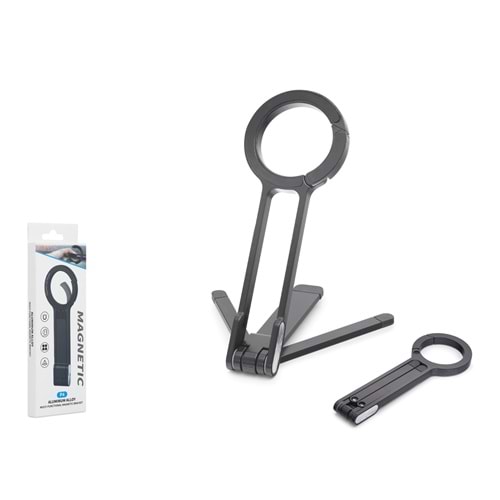 NODAR ND8030 Manyetik Katlanır Masaüstü Telefon Standı Metal - Siyah