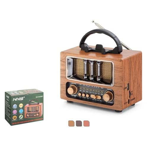NNS NS6638BT Bluetooth Nostaljik Hoparlör FM 16.7 x 9.5 x 13.8 cm
