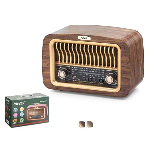 NNS NS6656BT Bluetooth Nostaljik Hoparlör FM 285 x 133 x 189 cm