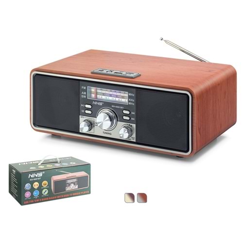 NNS NS6681BT Bluetooth Nostaljik Hoparlör FM 30 x 15.8 x 11.9 cm