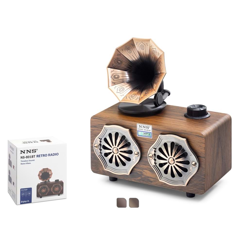NNS NS801BT Bluetooth Nostaljik Hoparlör FM 189 x 105 x 200 cm