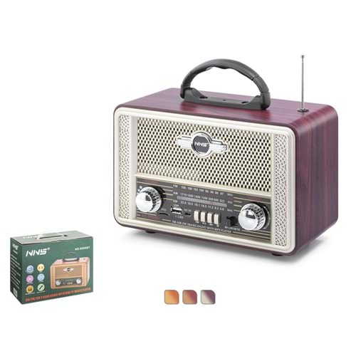 NNS NS8098BT Bluetooth Nostaljik Hoparlör FM 23 x 12.2 x 16.4 cm