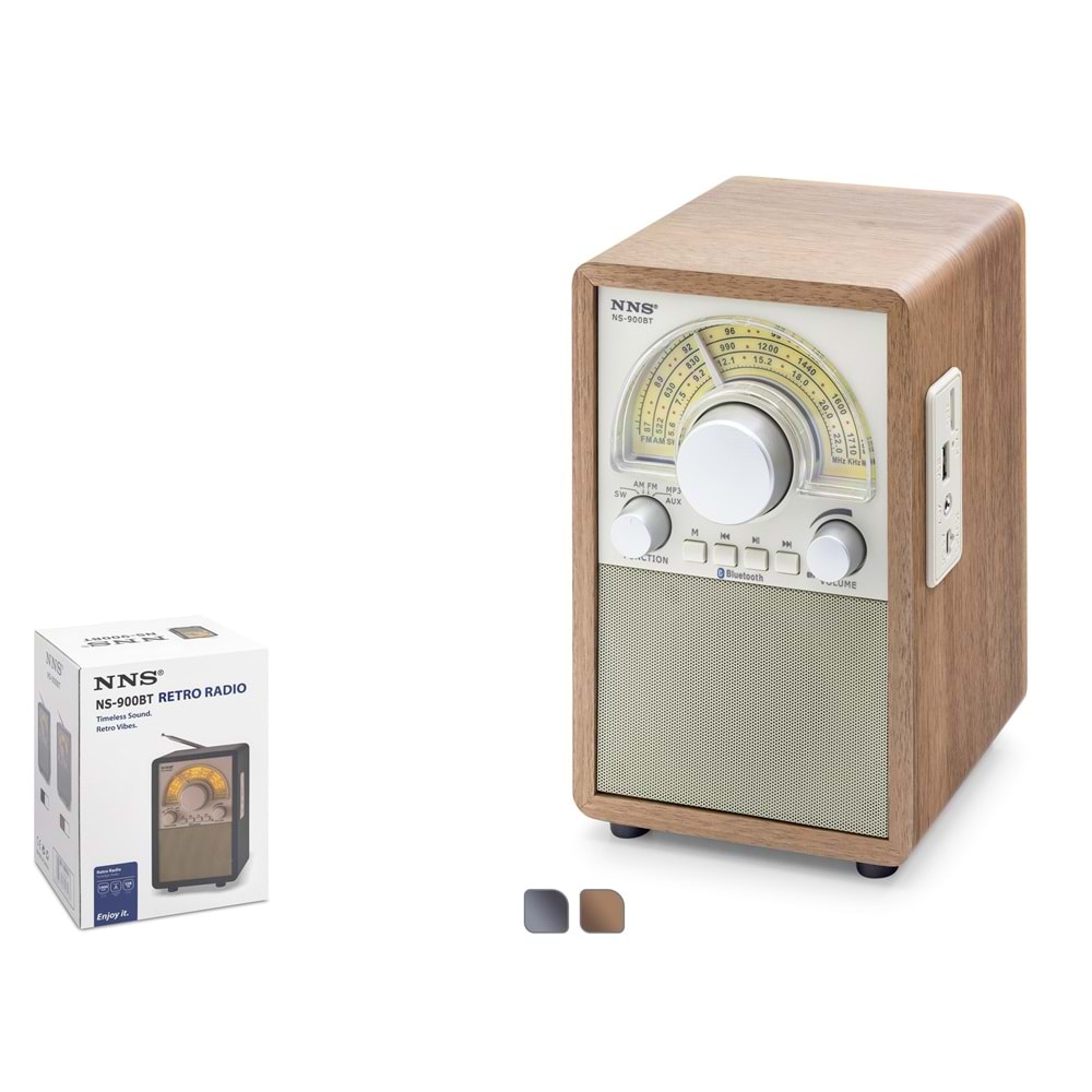 NNS NS900BT Bluetooth Nostaljik Hoparlör FM 134 x 141 x 219 cm