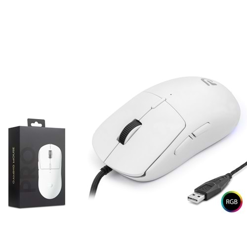 NODAR PROYG100W Gaming Mouse 3200 DPI 6 Tuş RGB - Beyaz