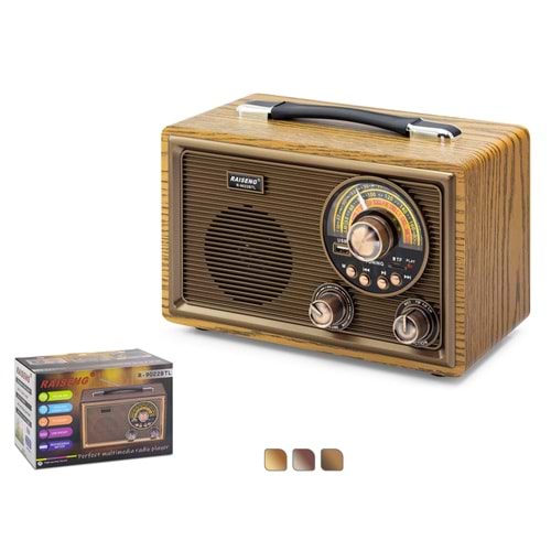 RAISENG R9022BTL Bluetooth Nostaljik Hoparlör FM 28 x 15 x 19 cm