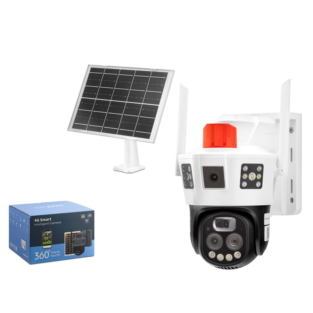 X5-Tech RX-584G Solar 4G Speed Dome IP Kamera 10× Zoom 2 × 3 MP O-KAM Beyaz