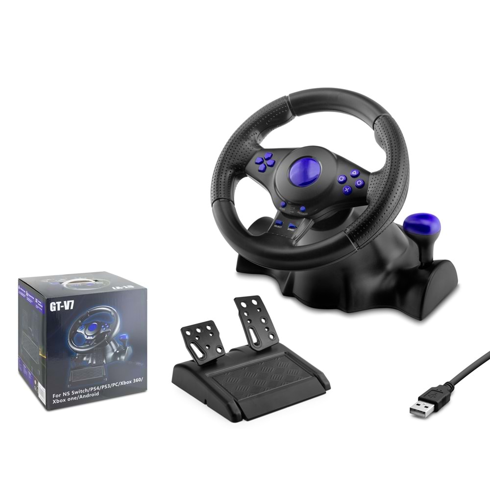 HADRON VW9824 Oyuncu Direksiyon Seti 180° PS4 PS3 PS2 PC Xbox Android Uyumlu - Siyah