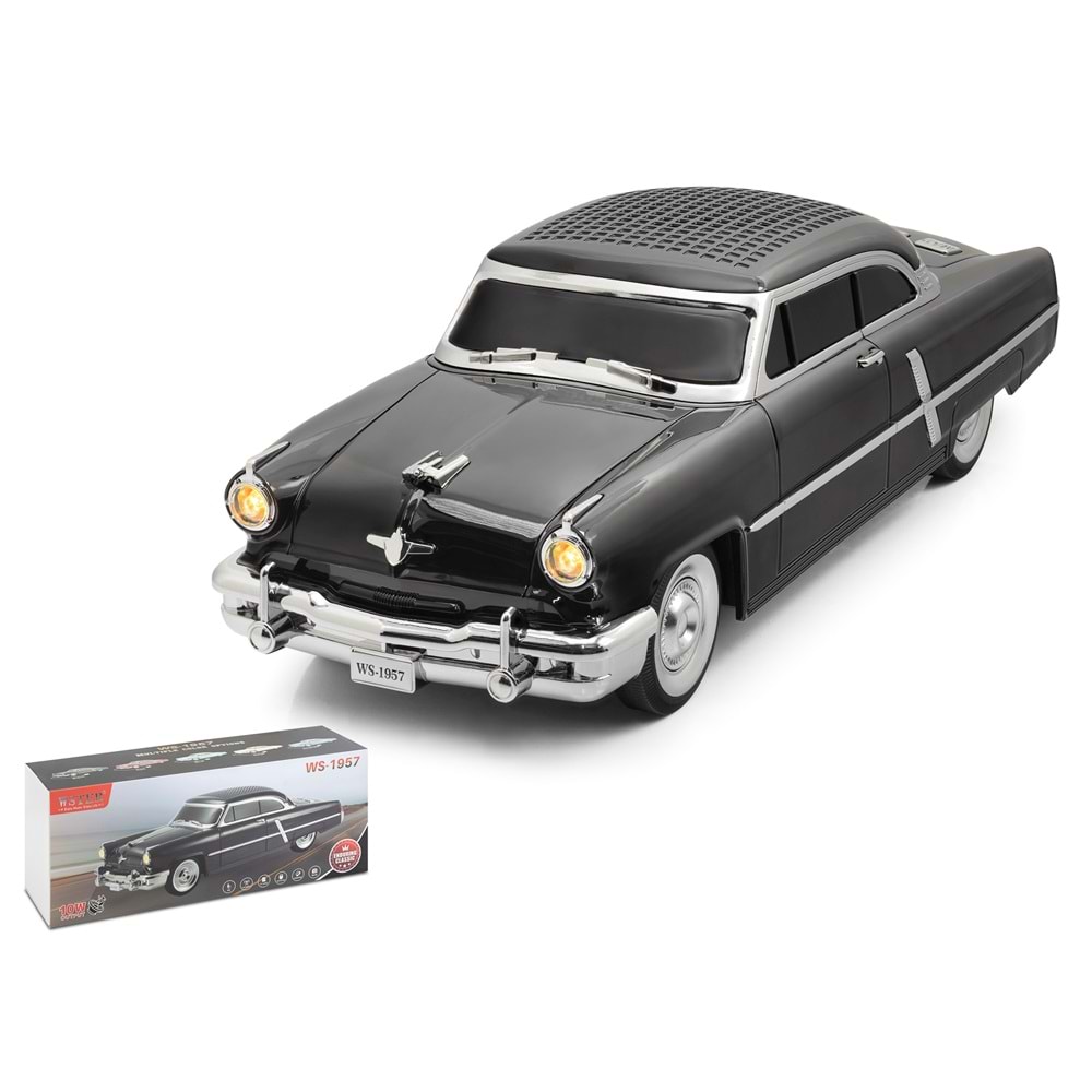 WSTER WS1957 Bluetooth Hoparlör FM Antika Araba Tasarımlı - Siyah