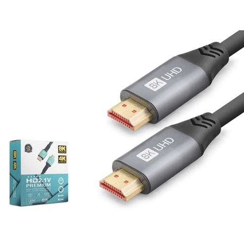 NODAR XY6022 Fiber Optik HDMI 2.1 Kablo 8K UHD OD 8.0 mm 20 m - Siyah Gri