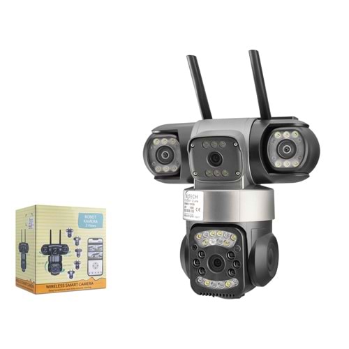 X5-TECH YT-112WF WiFi IP Kamera 2 x 2 MP 2.8 mm Lens V380 - Siyah