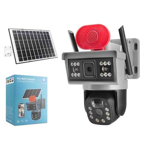 X5-Tech YT-15G Solar 4G IP Kamera 2 × 3 MP Lens V380 Siyah